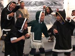 06D The Ensemble Make Funny Faces In Traditional Inuit Dancing In Pond Inlet Mittimatalik Baffin Island Nunavut Canada For Floe Edge Adventure